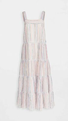 NWOT Anthropologie Sundry Linen Luna Tiered Midi Dress Stripe Maxi medium $56.24