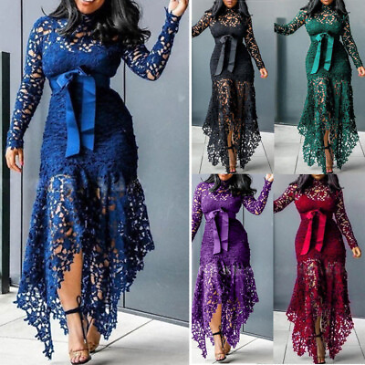 #ad Dress Plus Size Party Maxi Dresses Ladies Prom Evening Womens Bodycon Lace $27.70