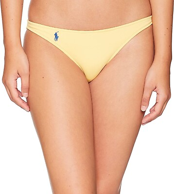 #ad Polo Ralph Lauren Women#x27;s 236202 Solid Taylor Bikini Bottoms Sun Swimwear Size M $35.10