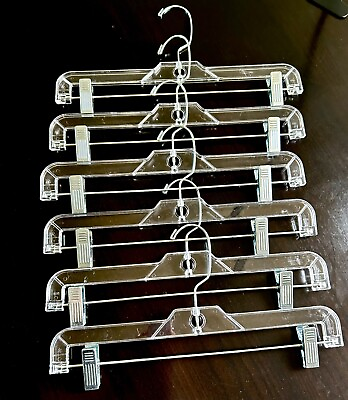 #ad #ad 36 Pack 14” Clear Nordstrom Skirt Pant Clothes Hangers Padded Metal Clips $25.00
