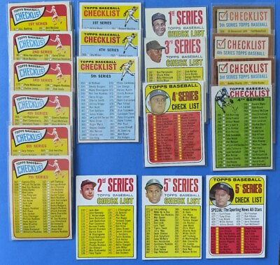 1962 1964 1965 1966 1967 1969 Topps Baseball Checklists Pick One Mantle $5.00