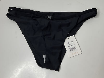 #ad Andie Bikini Bottom The Riviera Decorative Belt Buckle Size Small Black NWT New $24.99