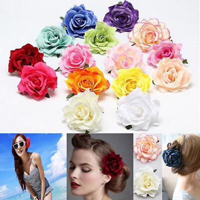 1Pcs Rose Flower Hairpin Bridal Hair Clip Brooch Wedding Party Hair Accessories AU $2.29