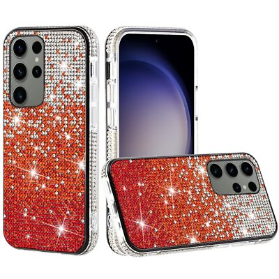 #ad #ad For Samsung Galaxy s24 Plus Party Diamond Bumper Bling Hybrid Case Cover Red $9.29