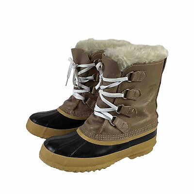 #ad Sorel Manitou Womens Boots Size 8 Winter Snow Buff Waterproof Removable Liner $39.99