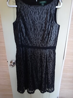 #ad ralph lauren black cocktail dress 12 $28.50