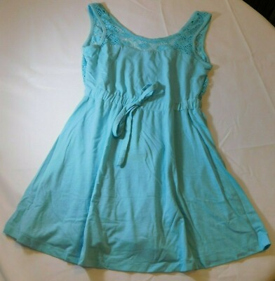 Pacific Beach Women#x27;s Beach Cover Up Sleeveless Dress Aqua 237214PB S Small NWT $23.39