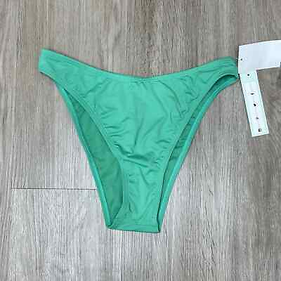 #ad Bikini Lab Solid High Cut Bikini Bottoms Green sz S $34.00