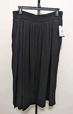 #ad #ad Terra amp; Sky Women#x27;s Plus Black Pull On Long Maxi Skirt Slits Size 1X 16W 18W $18.99