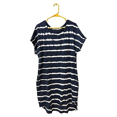 #ad #ad GROCERIES APPAREL Organic Cotton Beach Dress Size L Blue White Stripes $25.00