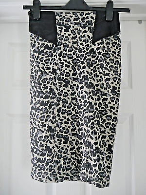 #ad Next Skirt Animal Print Ladies Size 8 Unlined Shimmer Party Waist Pencil Sexy GBP 12.99