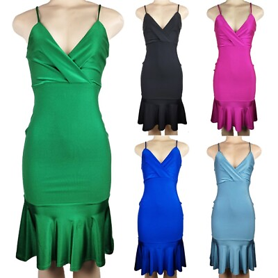 #ad Womens Sleeveless Bodycon Evening Cocktail Party Dress Good Stretch $35.00