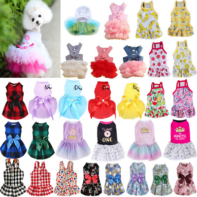 #ad Dog Skirt Chihuahua SmallDog Princess Dress Pet Dress Cotton Puppy Cat Clothes🔥 $3.88