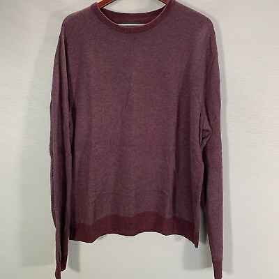 Nordstrom Mens Shop Sweater Size XL Burgundy Crew Neck Long Sleeve Wool Blend $22.99