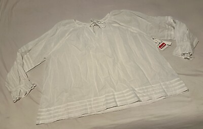 #ad #ad Caslon White Sheer Cotton Blouse Women’s Plus Size 2X NWT Nordstrom $13.99