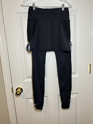 #ad Athleta Powder Peak 2 in 1 Skirted Leggings Women#x27;s Black Size XS Fleece Lined $22.00