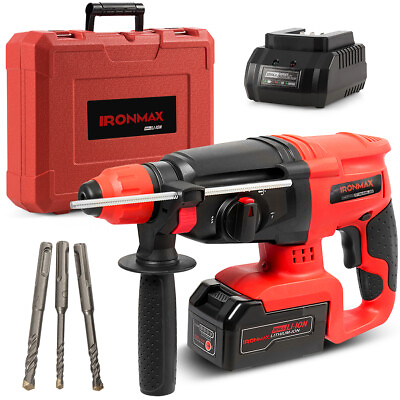1 1 2quot; SDS Plus 20V Electric Hammer Drill Cordless Power Chisel Kit w Bits $69.00