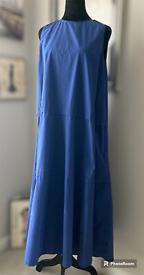 #ad Sofie D#x27;Hoore Long Sleeveless Dress Navy Blue Tiered Lagenlook Women Sz 38 AS IS $75.00
