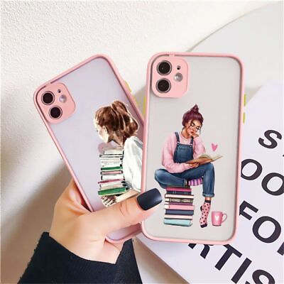 #ad Read Book And Coffee Girl Phone Case Cute Cover For Iphone 15 13 14 12 11 Pro $12.65