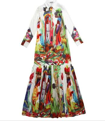 #ad Womens Long Dresses Runway Printed Floral Occident Retro Elegant Holiday Loose $72.06