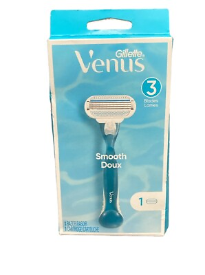 #ad #ad Gillette Venus Smooth Doux Womens 3 Blade Razor With 1 Cartridge amp; 1 Handle $8.99