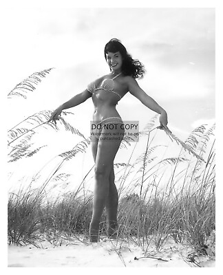 #ad BETTIE PAGE SEXY CELEBRITY HOLLYWOOD MODEL IN BIKINI ON BEACH 8X10 PHOTO $8.49
