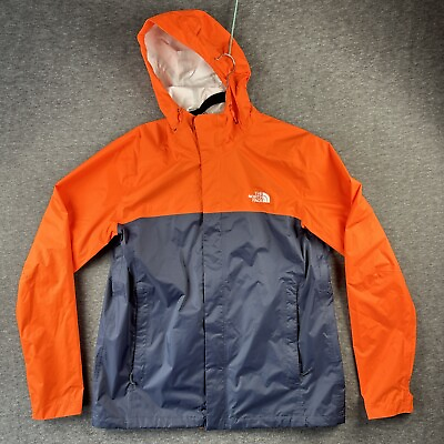 #ad The North Face Jacket Mens Medium Dryvent Rain Orange Blue Hooded Lightweight $34.95