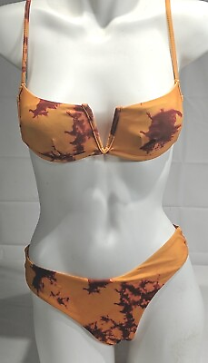 #ad ROMWE Bikini Women#x27;s size M Orange Tie Dye $15.00