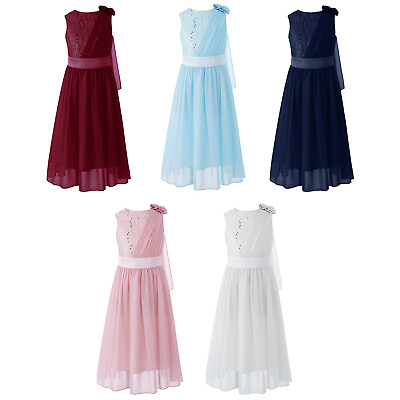 #ad Kid Girl Elegant Ruffles A line Tulle Gown Wedding Party Dresses Flower Dress $26.80