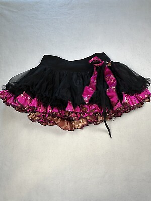 #ad #ad Tripp NYC Asian Tutu Skirt Women Medium Black Pink Ruffle Tulle Lace Y2K Emo $84.99