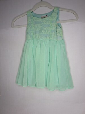 #ad Little Girls Fancy Party Dress Hello Gorgeous Sleeveless size 3T Mint Green $9.99