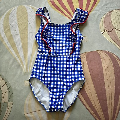 #ad Cat amp; Jack Girls Blue Gingham Swimsuit Size 10 12 Years $15.00