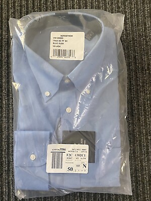 #ad #ad NORDSTROM Mens Shop Non Iron Blue Dusk Cotton Dress Shirt 16 1 2 X 34 $55NWT New $31.95