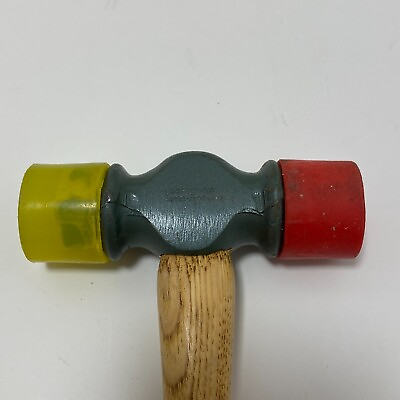 #ad VTG Sears Craftsman Soft Face Hammer No. 38292 12 Oz M Red Soft Yellow Hard Tip $45.00