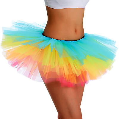 #ad #ad Tutu Skirt Women#x27;s Teens Classic Elastic 5 Layered Tulle Ballet Skirt Adult Size $17.99