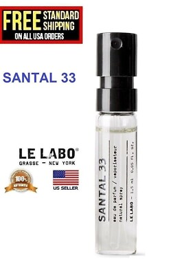 #ad Le Labo Santal 33 Eau de Parfum Sample Spray Vial .05 oz 1.5 ml New authentic $14.75