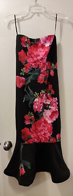 Forever 21 Women#x27;s Black Bodycon Floral Maxi Dress Size S. P T P:13in $13.95