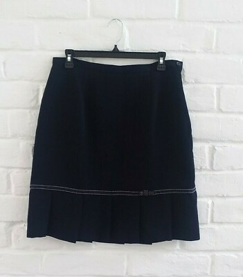 #ad Dressbarn Skirt 6 Medium Black Career Knee Length Career Office Dress Classic $4.99