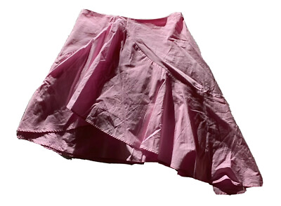 #ad Zara Size S Assymetrical Skirt Length 17 25” Cotton Zipper Side Pockets $15.00