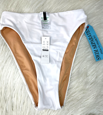 #ad J. CREW RE IMAGINED High Rise Cheeky Bikini Bottom White Size XXS NWT $28.00
