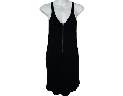 Acne studios Little Black Dress XS Zipper Stretchy Form Fitted Racerback Cotton $49.99