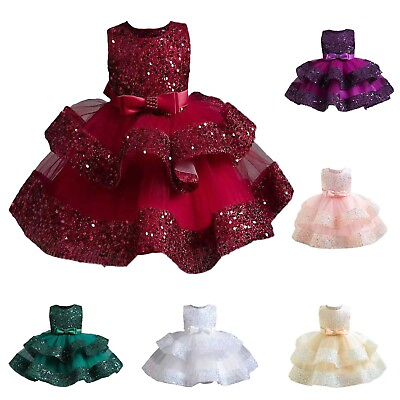 #ad Baby Girls Pageant Dress Sequins Sleeveless Princess Dress for Wedding Birthday $26.63