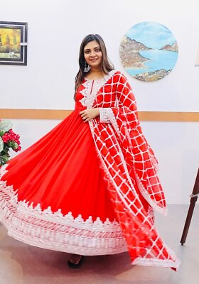 #ad GOWN ANARKALI INDIAN KURTI PAKISTANI SUIT WEDDING PARTY WEAR LONG DRESS SALWAR83 $56.86
