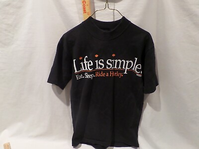 #ad HARLEY DAVIDSON YOUTH T SHIRT quot;LIFE IS SIMPLE EATSLEEP RIDE A HARLEY SIZE S P $25.00
