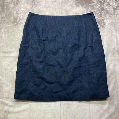 NEW Talbots Size 12 Blue Wool Blend Pencil Skirt Work Career Wear Side Zip Lined $18.95