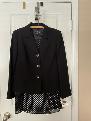 #ad #ad Womans Evan Picone Black White Skirt Suit Size 14 $69.00