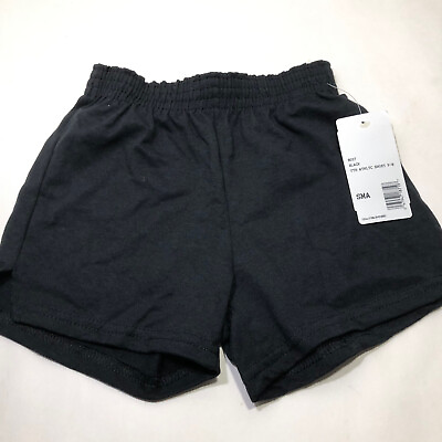 #ad Girls Black Shorts Size Junior SMALL black Soffe $4.99