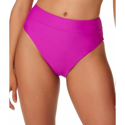 #ad MSRP $44 Bar III Women High Rise Bikini Bottoms Pink Size Large $10.56