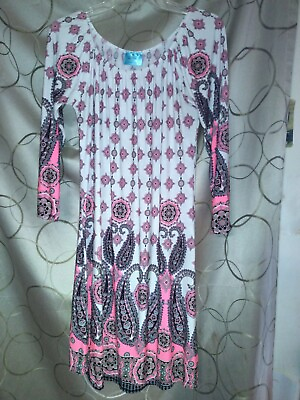 #ad women#x27;s Too Cute boho gypsy dress pink size medium $14.99