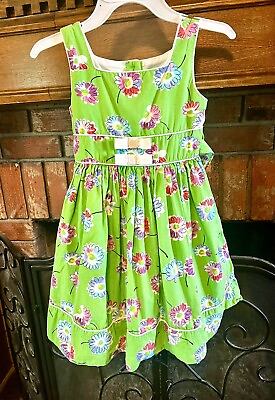 #ad #ad Girls Green Floral Summer Dress Size 6 $15.00